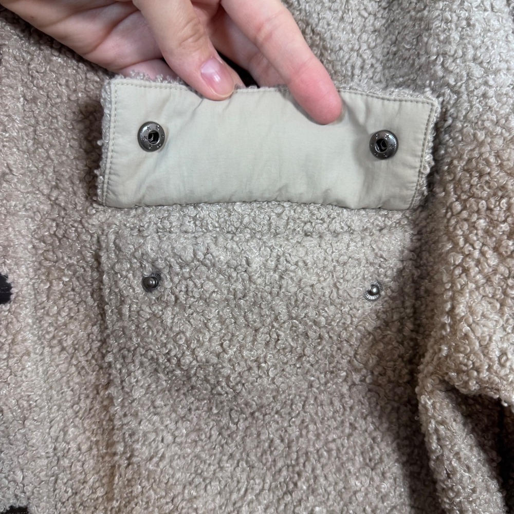 Vuori Sycamore Oversized Short Cozy Sherpa Jacket Shacket Dark Salt Women's S - Picture 5 of 9